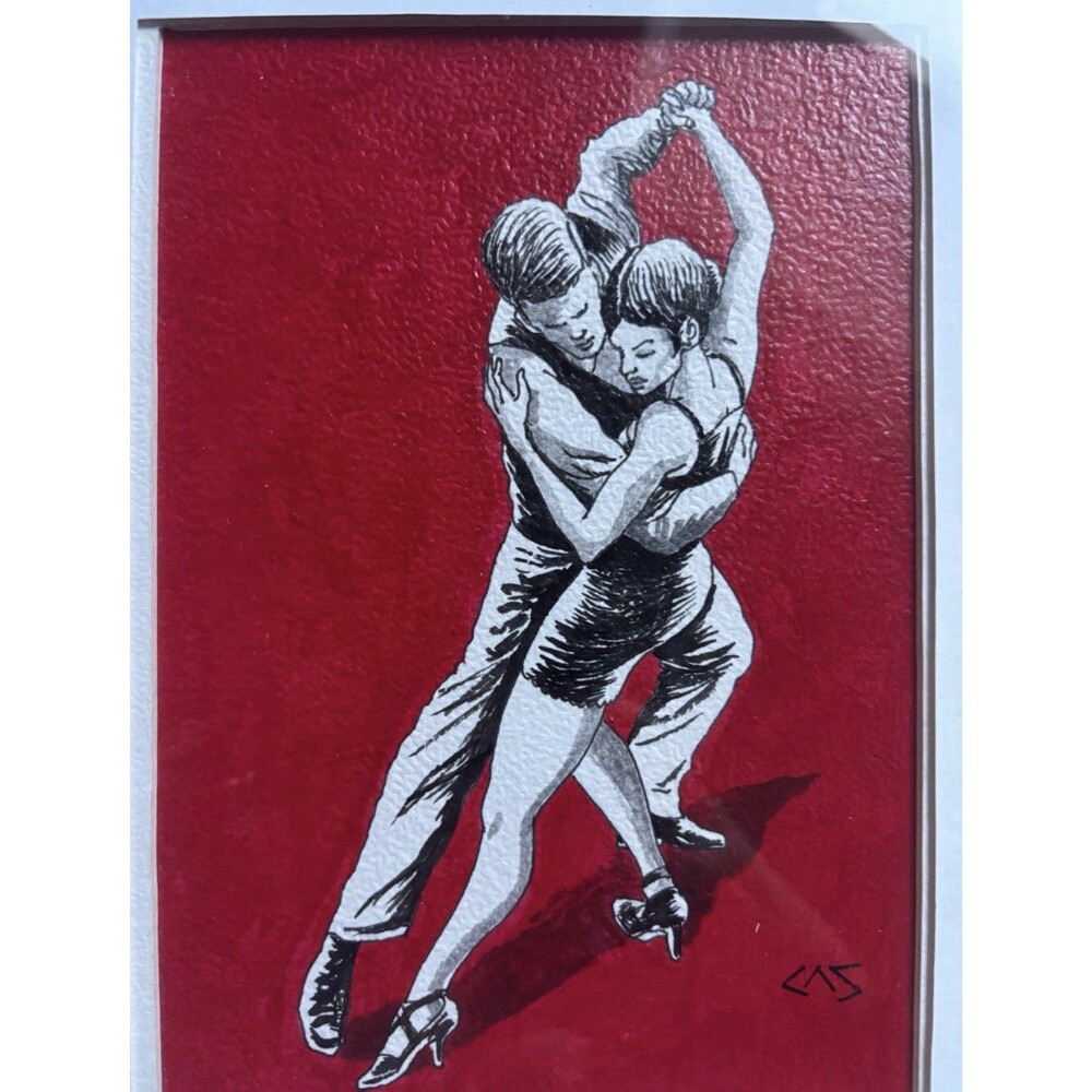 CAS “Colorzango” — Original Tango Art (Acrylic + Chinese Ink) | 9.5”×11.5”